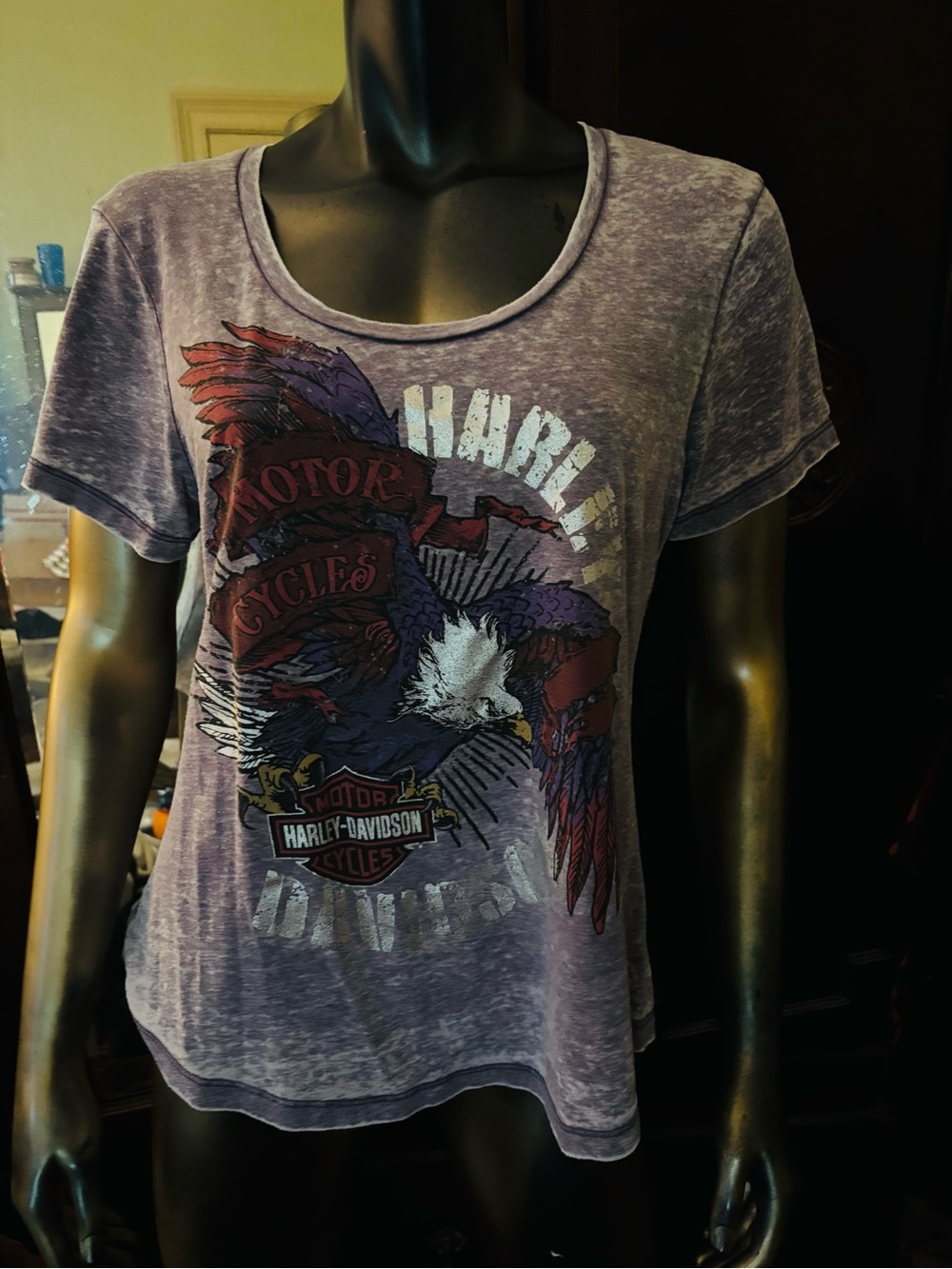 Harley-Davidson Lavender Short Sleeve Eagle Graphic Tee